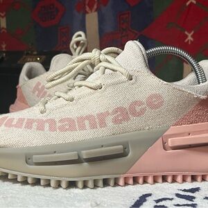 Adidas human race Cream and Pink Sneakers Sz 7